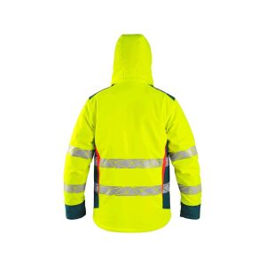 Męska kurtka ostrzegawcza zimowa softshell CXS Bedford Winter Canis kolor żółto-petrolowy - 2